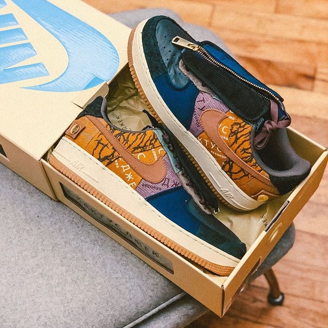 travis scott af1 patchwork